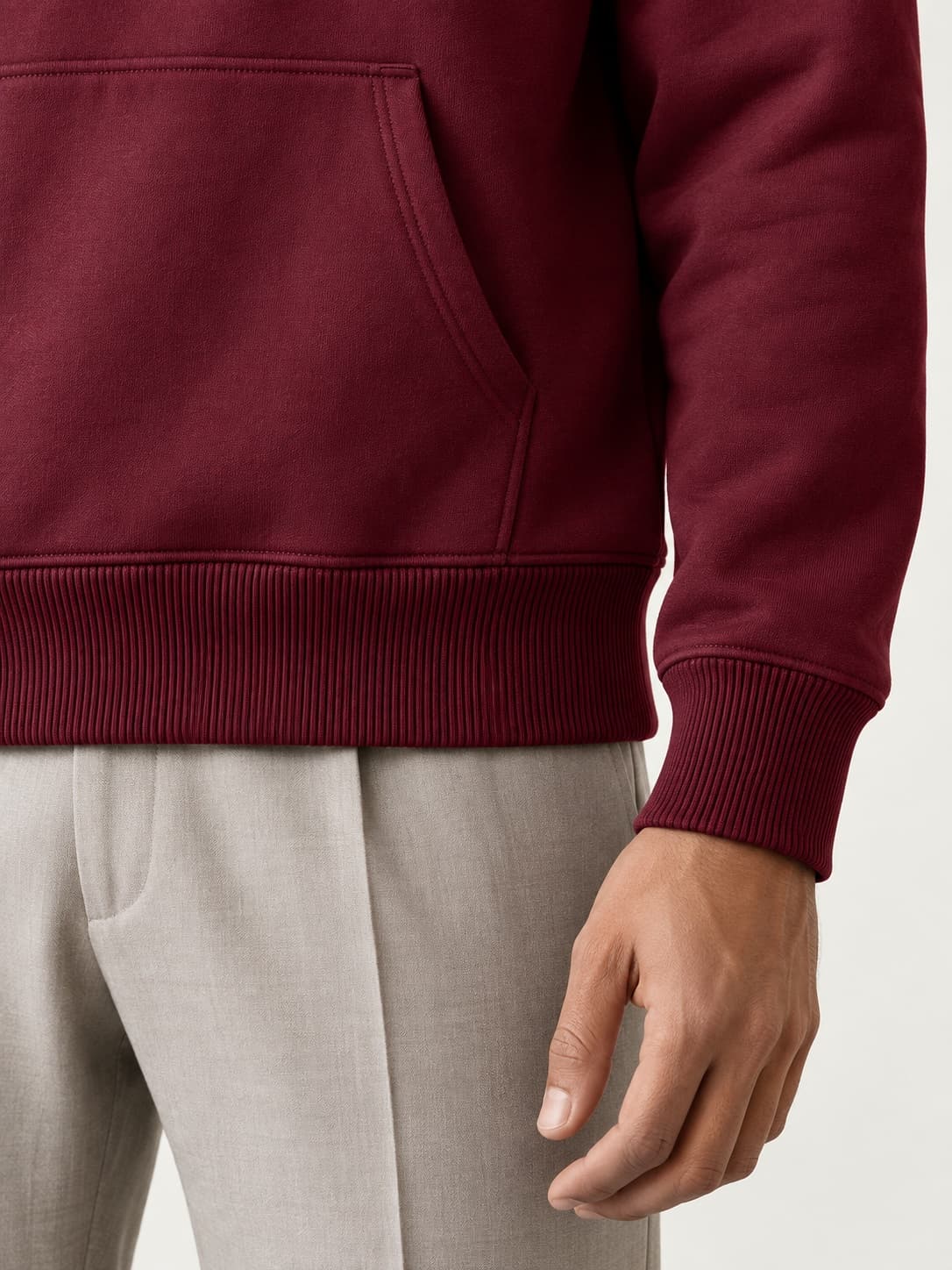 The Architectural Solid Hoodie - Bottom & Cuff Ribs