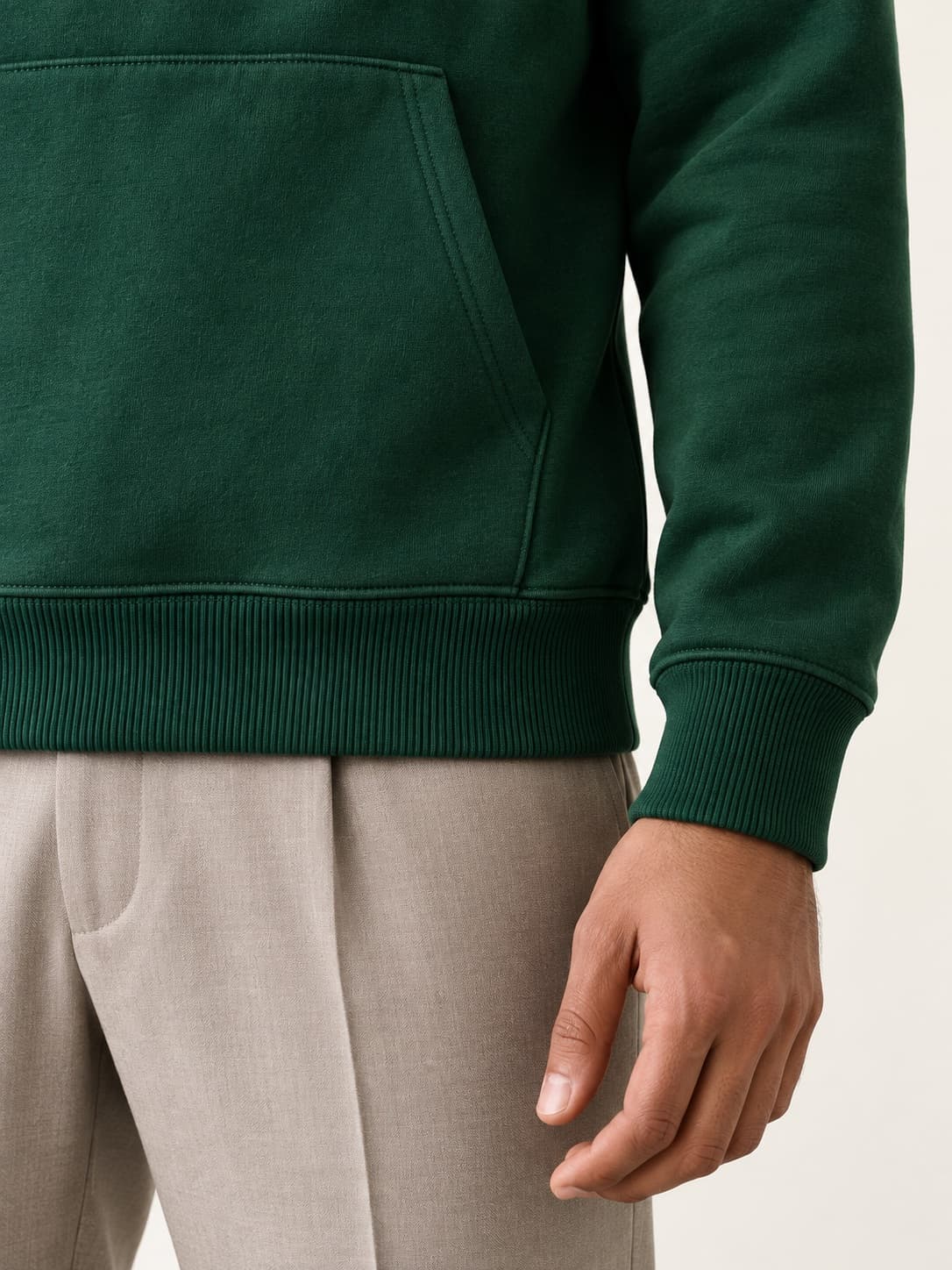 The Architectural Solid Hoodie - Bottom & Cuff Ribs