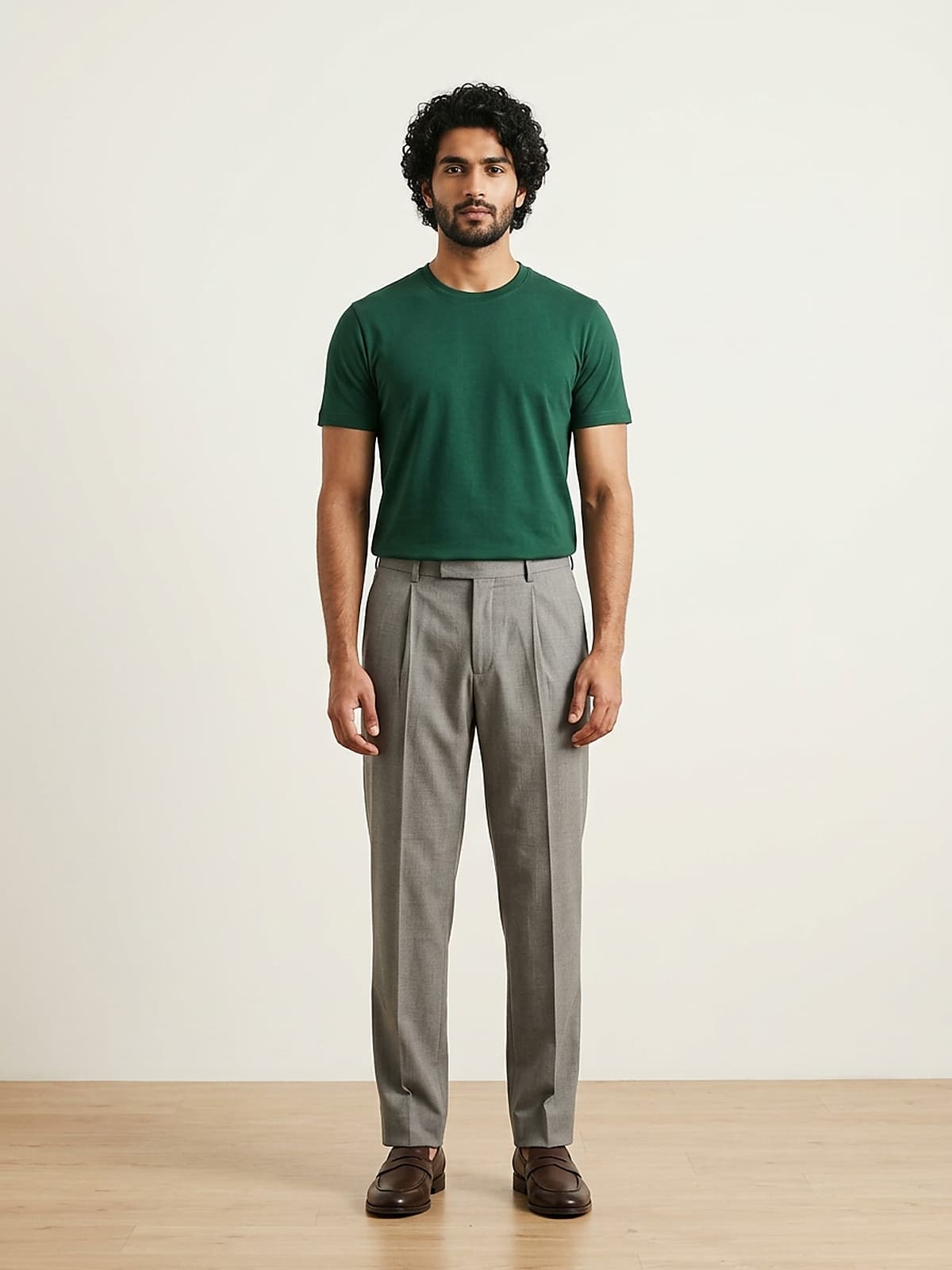 Deep Green 180 GSM regular-fit cotton T-shirt